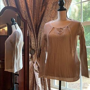 COLOR = OATMEAL. ADORABLE MICHAEL STARS SWEATER